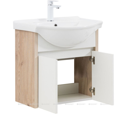 Тумба с раковиной Aquanet Сидней 60 дуб кантри/белый раковина Shenxin 00354986