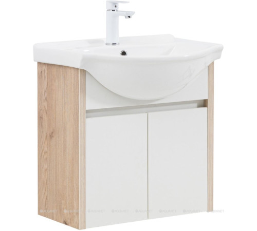 Тумба с раковиной Aquanet Сидней 60 дуб кантри/белый раковина Shenxin 00354986