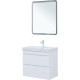 Тумба с раковиной Aquanet Слим 70 подвесная 2 ящика белый сатин 00348179