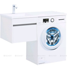 Тумба с раковиной Aquanet Токио 110 L подвесная 1 ящик белый глянец 00239208