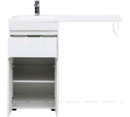 Тумба с раковиной Aquanet Токио 110 L подвесная 1 ящик белый глянец 00239208