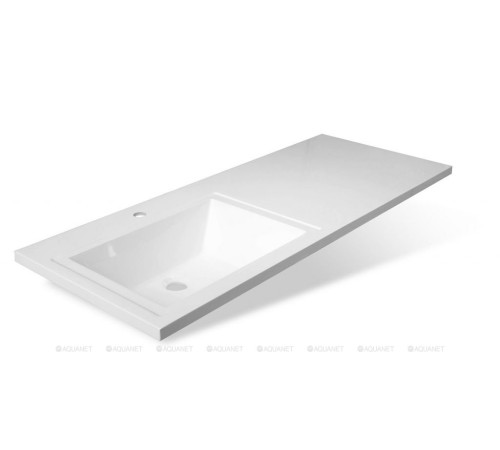 Тумба с раковиной Aquanet Токио 110 L подвесная 1 ящик белый глянец 00239208