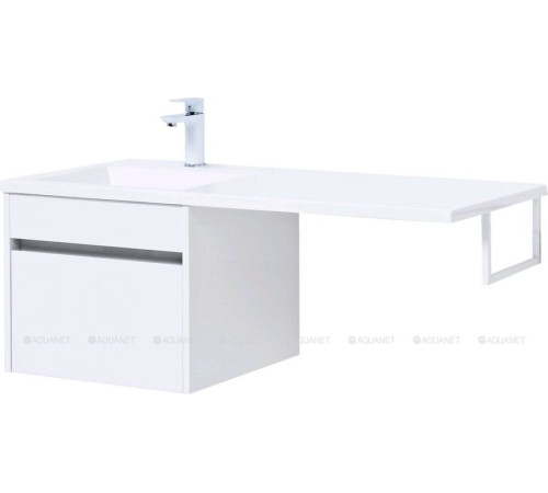 Тумба с раковиной Aquanet Токио 110 L подвесная 1 ящик белый глянец 00239208