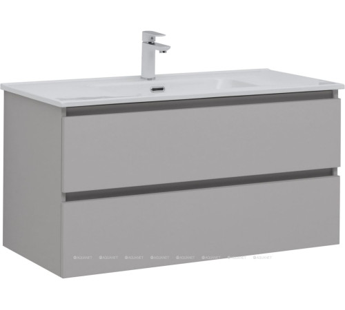 Тумба с раковиной Aquanet Вега 2.0 100 Flat 2 ящика бежевый 00344776