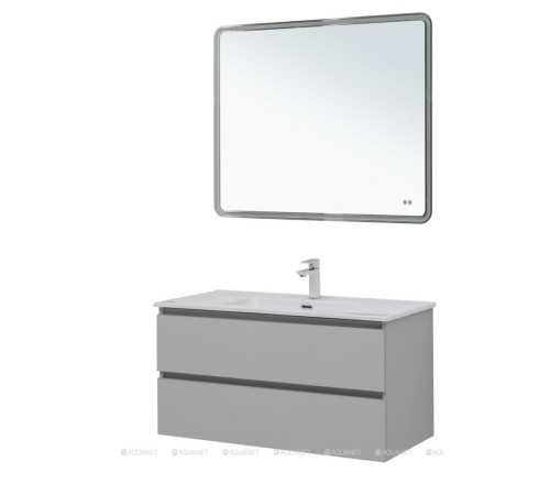 Тумба с раковиной Aquanet Вега 2.0 100 Flat 2 ящика бежевый 00344776