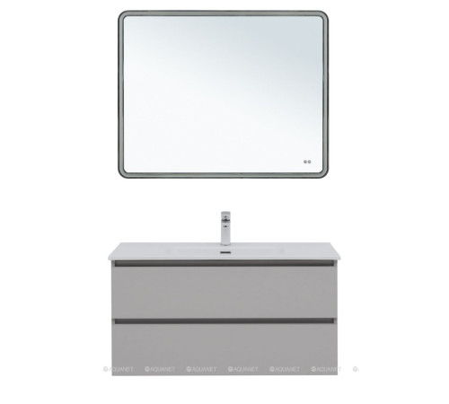 Тумба с раковиной Aquanet Вега 2.0 100 Flat 2 ящика бежевый 00344776