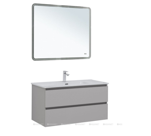 Тумба с раковиной Aquanet Вега 2.0 100 Flat 2 ящика бежевый 00344776