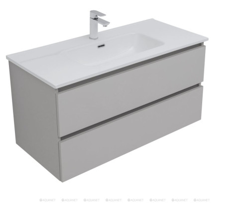 Тумба с раковиной Aquanet Вега 2.0 100 Flat 2 ящика бежевый 00344776