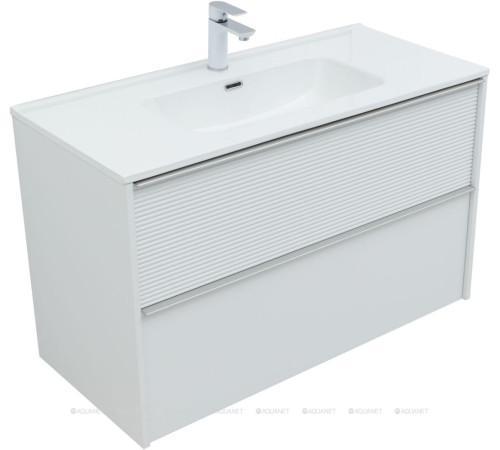 Тумба с раковиной Aquanet Вита 100 белый матовый 00339163