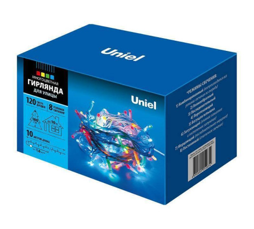 Гирлянда Нить Uniel ULD-S1000-120 10 м 120 LED IP20 мультиколор 07927