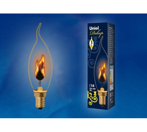 Лампа накаливания Uniel E14 3Вт K UL-00002982