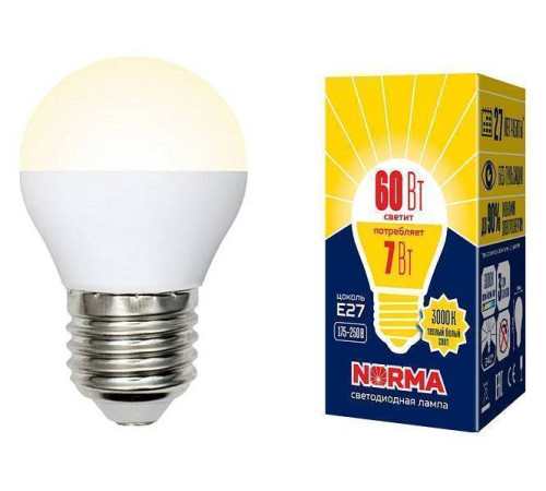 Лампа светодиодная Volpe E27 7Вт 3000K UL-00003823