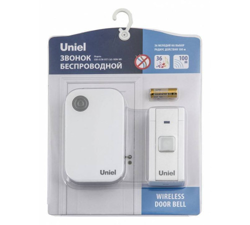 Звонок беспроводной Uniel UDB-017W черный UL-00006432