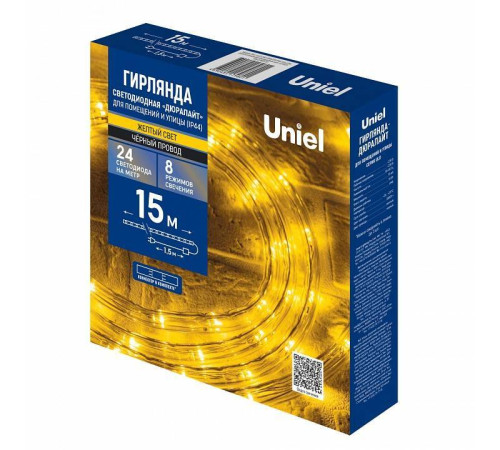 Шнур световой Uniel ULD-D50 15M/С08 IP44 UL-00010906