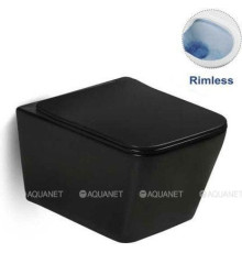 Унитаз подвесной безободковый Vincea Q-Line черный матовый с сиденьем slim soft-close VT1-12MB