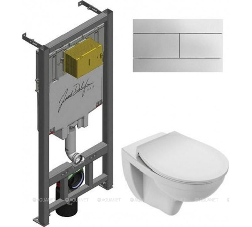 Комплект инсталляция Jacob Delafon с унитазом Patio Rimless сиденьем и клавишей E21740RU-00