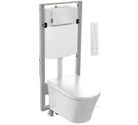 Комплект унитаз подвесной с инсталляцией, сиденьем и панелью смыва Jacob Delafon E34360-00