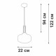 Подвесной светильник Vitaluce V20530 1xE27 V20530-1/1S