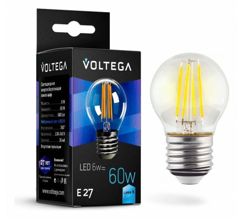 Лампа светодиодная Voltega Globe E27 6W 7024