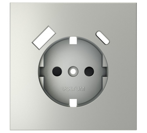 Накладка для розетки с заземлением и со шторками и 2хUSB type A и C Voltum S70 VLS001005