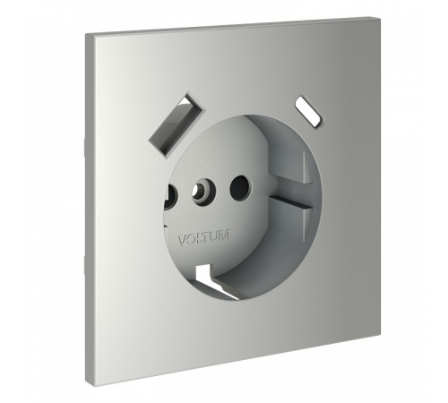 Накладка для розетки с заземлением и со шторками и 2хUSB type A и C Voltum S70 VLS001005