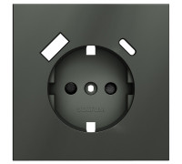 Накладка для розетки с заземлением и со шторками и 2хUSB type A и C Voltum S70 VLS001006