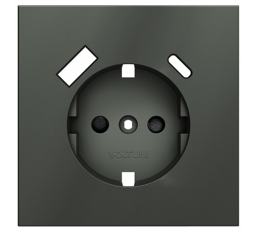 Накладка для розетки с заземлением и со шторками и 2хUSB type A и C Voltum S70 VLS001006