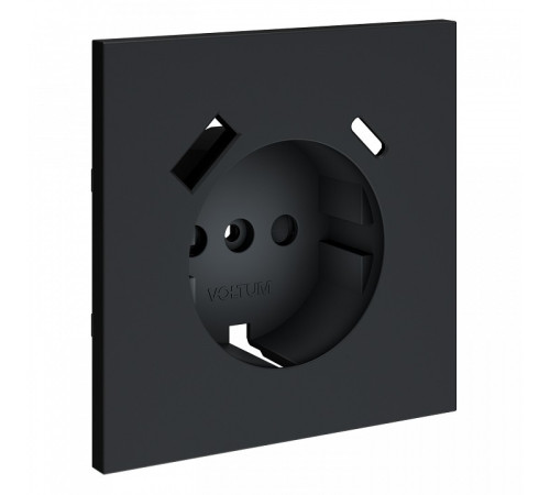 Накладка для розетки с заземлением и со шторками и 2хUSB type A и C Voltum S70 VLS001007