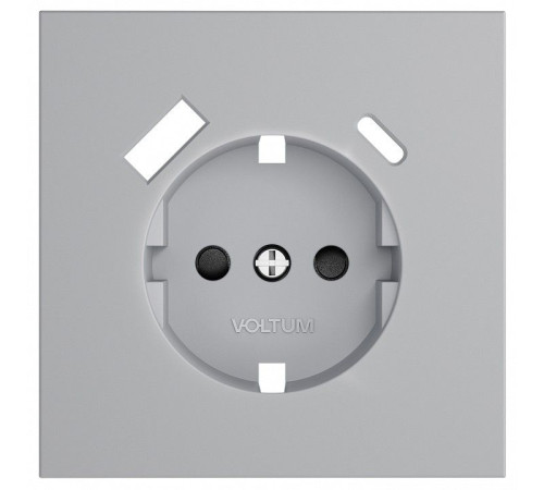 Накладка для розетки с заземлением и со шторками и 2хUSB type A и C Voltum S70 VLS001016