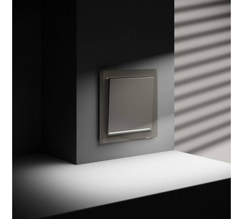 Выключатель одноклавишный с подсветкой без рамки Voltum S70 VLS010204