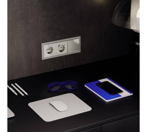 Выключатель одноклавишный с подсветкой без рамки Voltum S70 VLS010204