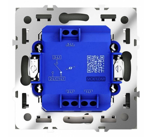 Выключатель проходной одноклавишный с подсветкой без рамки Voltum S70 VLS010406