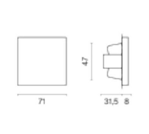 Выключатель перекрестный одноклавишный без рамки Voltum S70 VLS010501