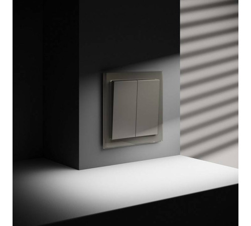 Выключатель двухклавишный без рамки Voltum S70 VLS020104