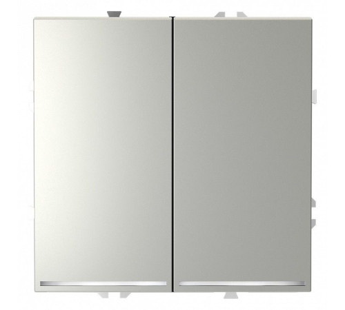 Выключатель двухклавишный с подсветкой без рамки Voltum S70 VLS020205