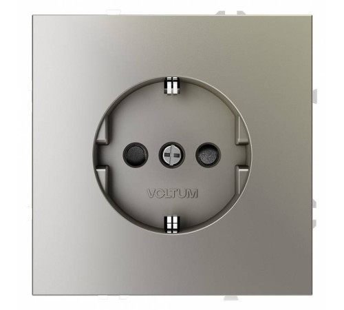 Розетка с заземлением и со шторкой, без рамки Voltum S70 VLS040204