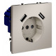 Розетка с заземлением и со шторкой и 2хUSB type A, без рамки Voltum S70 VLS040403