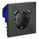 Розетка с заземлением и со шторкой и 2хUSB type A, без рамки Voltum S70 VLS040406