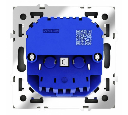 Розетка с заземлением и со шторкой и 2хUSB type A, без рамки Voltum S70 VLS040406