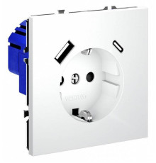 Розетка с заземлением и со шторкой и 2хUSB type A и C, без рамки Voltum S70 VLS040502