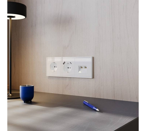 Розетка двойная Ethernet RJ-45 без рамки Voltum S70 VLS060201