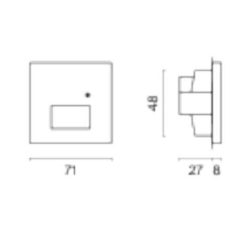 Заглушка для поста с подсветкой, без рамки Voltum S70 VLS070705