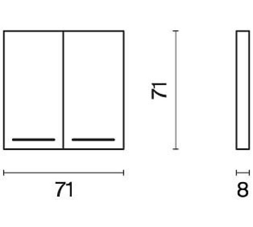 Клавиши для выключателя двухклавишного с подсветкой Voltum S70 METAL VLSM000412
