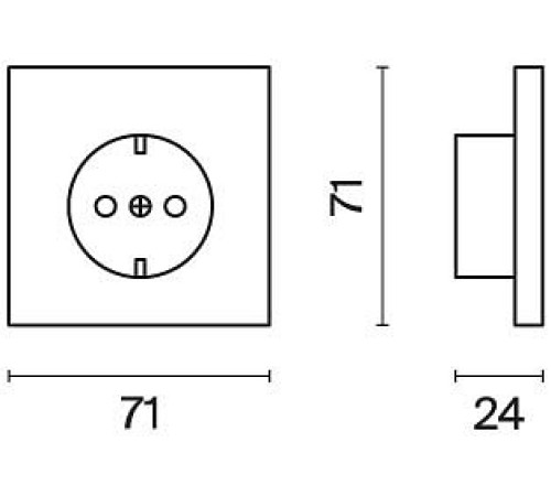 Накладка для розетки с заземлением и со шторками Voltum S70 METAL VLSM000712