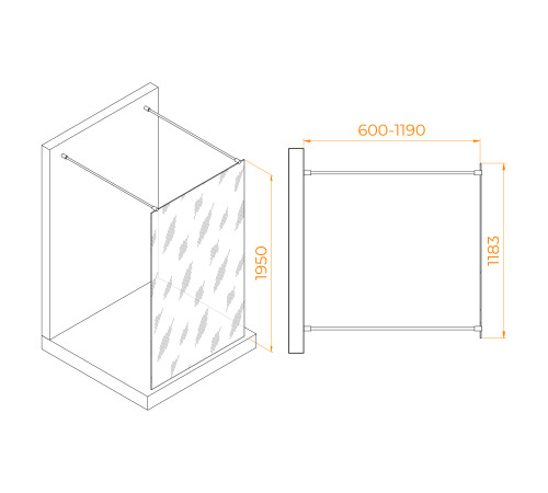 Душевая перегородка RGW WA-016 1200x2000 мм хром 35101612-11