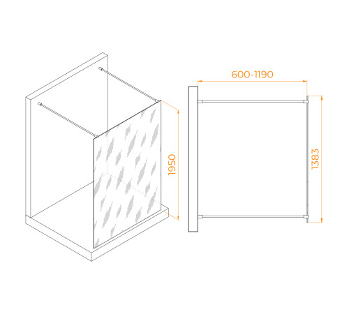 Душевая перегородка RGW Walk-In WA-016W 1400x2000 мм 35101614-15