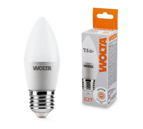 Лампа светодиодная Wolta E27 7.5Вт 4000K 25SC7.5E27