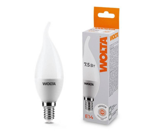 Лампа светодиодная Wolta E14 7.5Вт 4000K 25SCD7.5E14