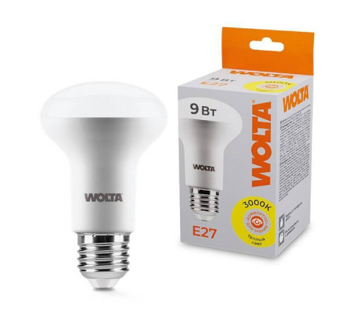 Лампа светодиодная Wolta E27 9Вт 3000K 25Y63R9E27