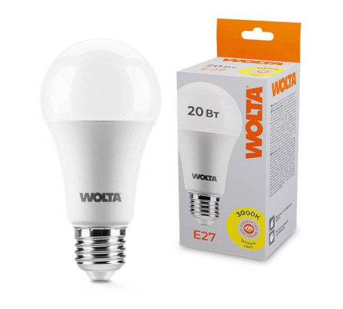 Лампа светодиодная Wolta E27 20Вт 3000K 25Y65BL20E27